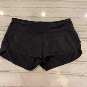 BLACK LULULEMON SPEED UP SHORT 2.5” SIZE 6